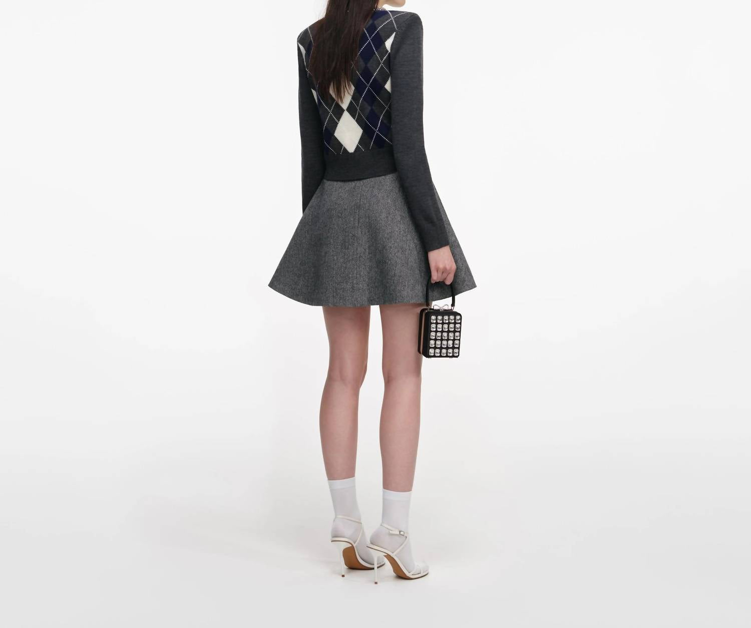 Self-Portrait - Argyle Crystal Trim Jumper