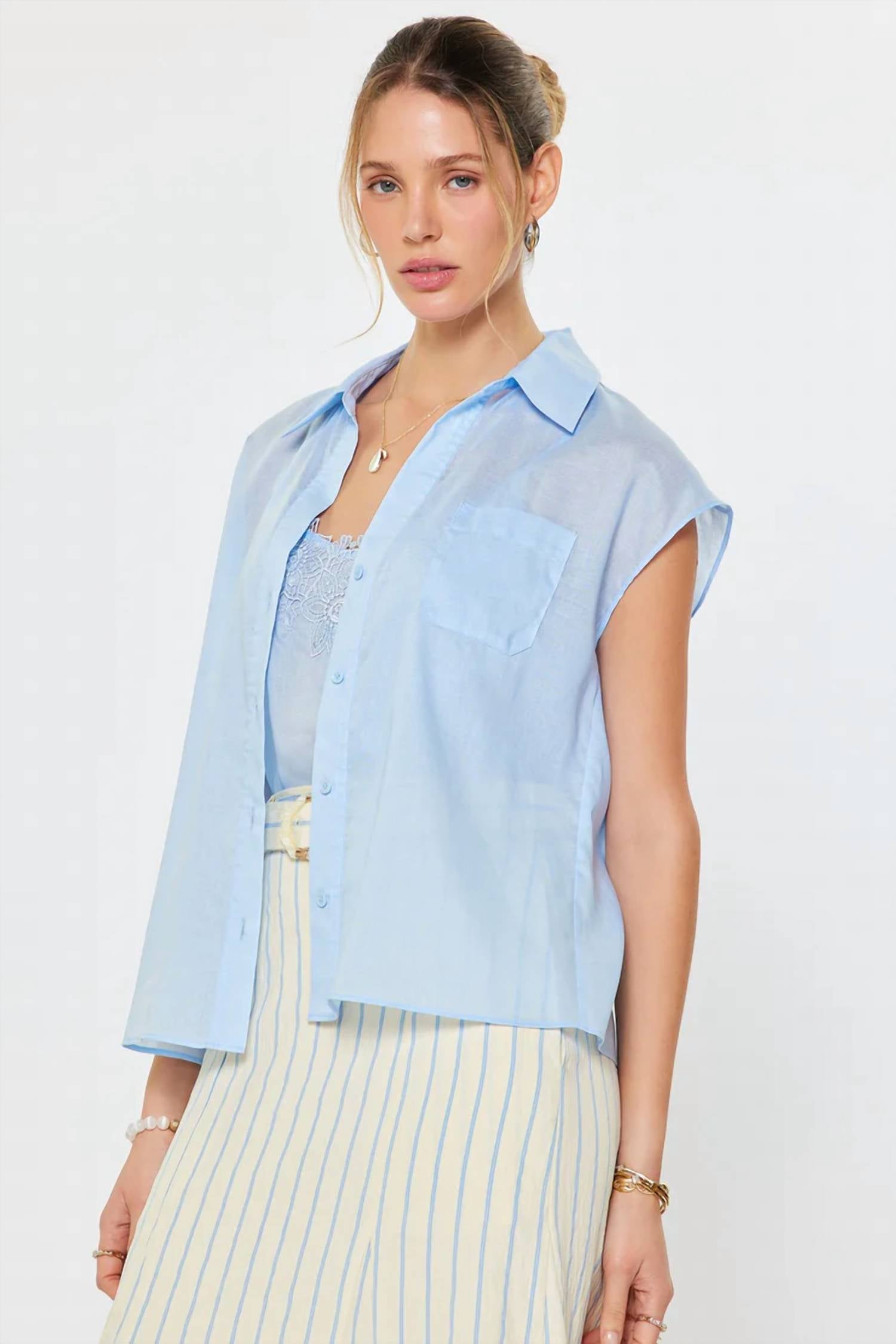 Current Air - Coastal Layered Blouse
