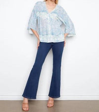 Charlie B - Printed Viscose Front Button Blouse