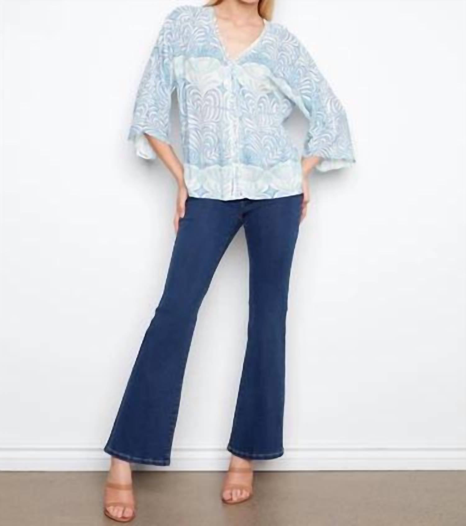 Charlie B - Printed Viscose Front Button Blouse