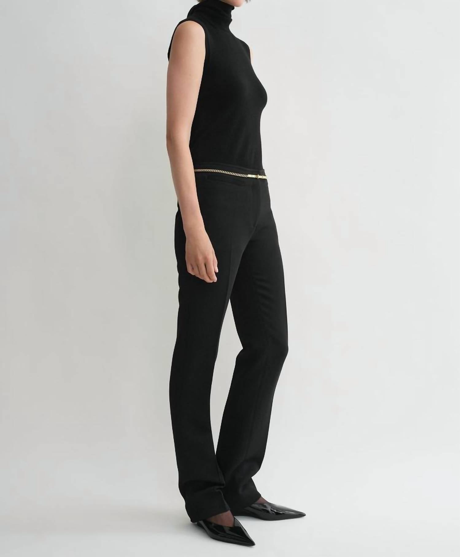 TOTEME Low Waist Cigarette Trouser in black - women's pants - alternate view