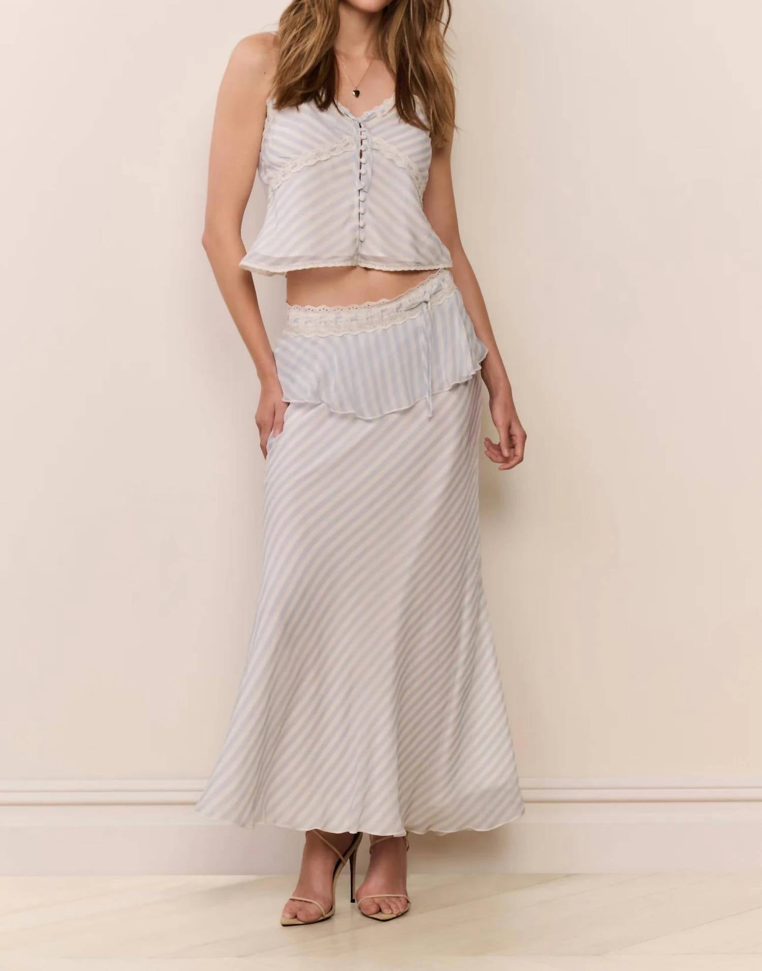 Loveshackfancy - Sylette Chiffon Striped Maxi Skirt