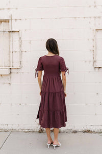 Mikarose Remington Midi Dress in brown - women's dress - detail view