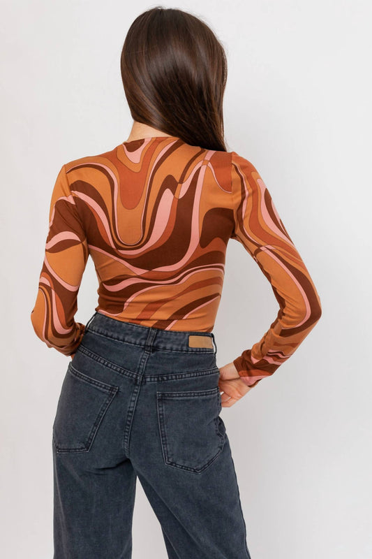 Le Lis - Wavy Print Bodysuit
