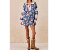 Bibi - Denim Romper With Contrast Collar