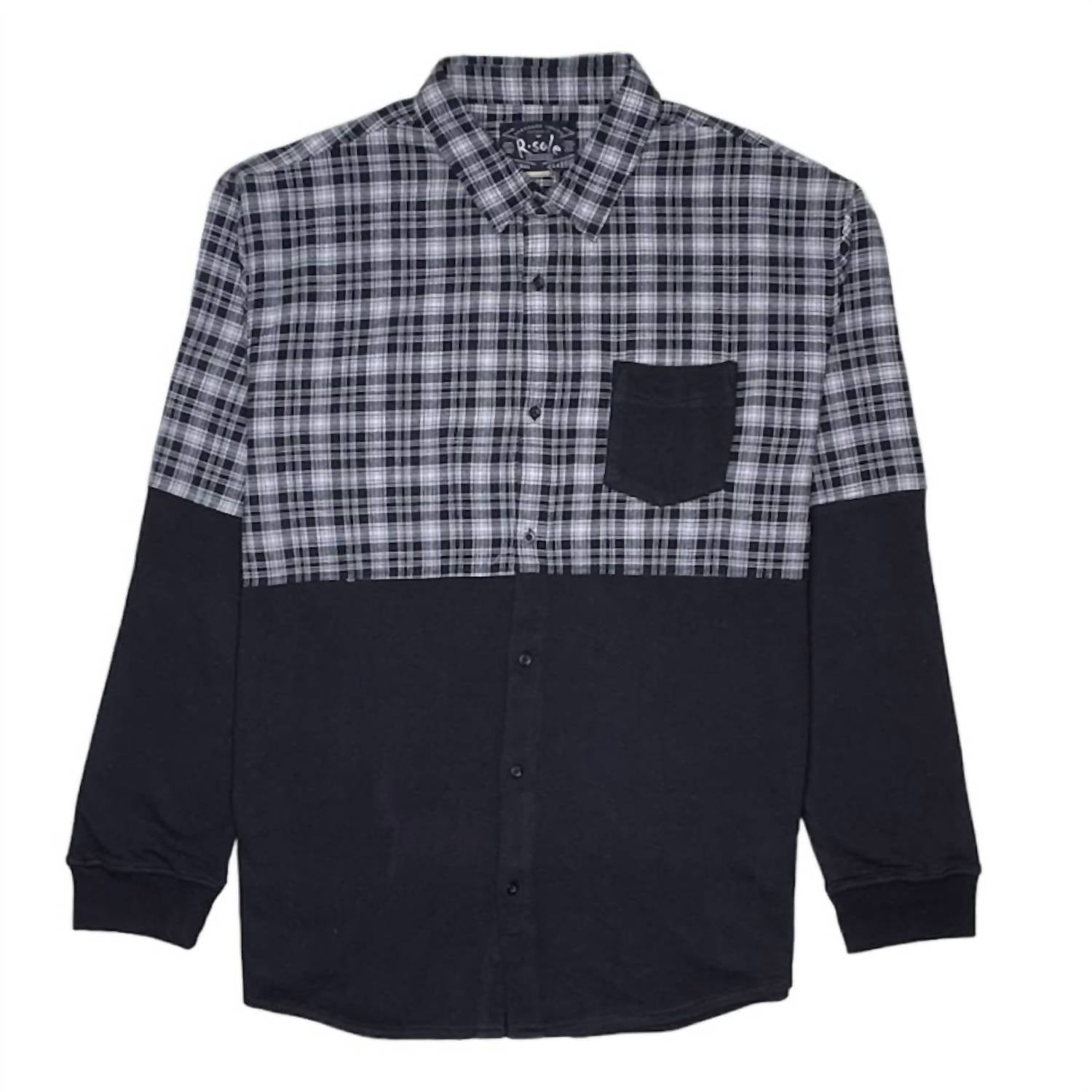 R.Sole - Men's Half Knit Long Sleeve Button Top
