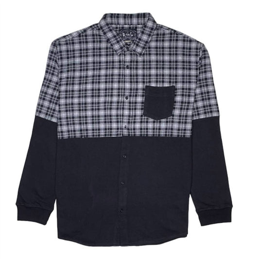 R.Sole - Men's Half Knit Long Sleeve Button Top