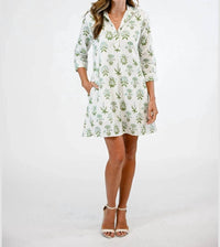 VICTORIA DUNN Sully Mandarin Dress in wildflower - women's dress - detail view