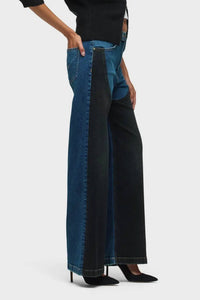 Hudson - Jodie High Rise Contrast Front Panel Wide Leg Jean