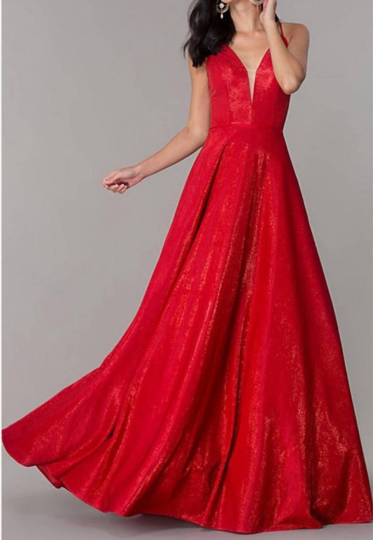 Jvn - Lace Up Back Ballgown Dress