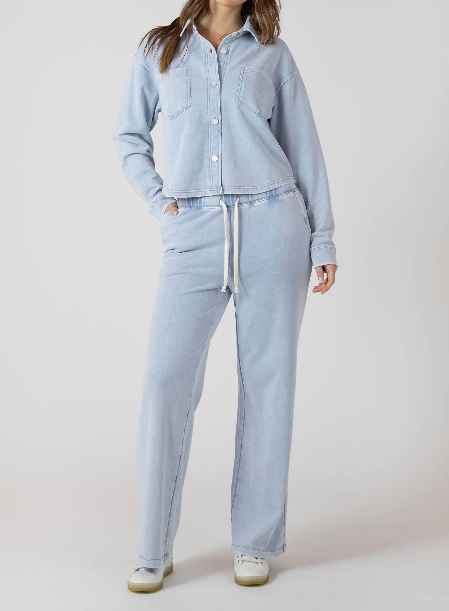 Dex Clothing Knit Lounge Pants in light wash - women's pants