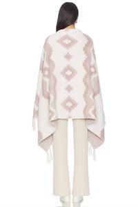 BAREFOOT DREAMS Cozychic Mosaic Wrap in fadeed rose multi - women's scarf - alternate view