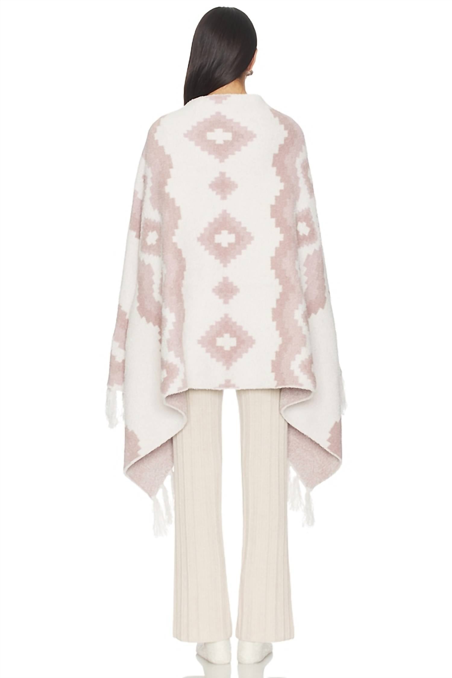 BAREFOOT DREAMS Cozychic Mosaic Wrap in fadeed rose multi - women's scarf - alternate view