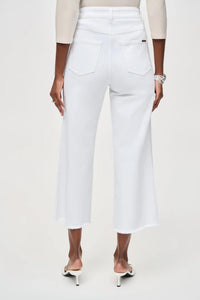 Joseph Ribkoff - Embellished Frayed Hem Culotte Jeans