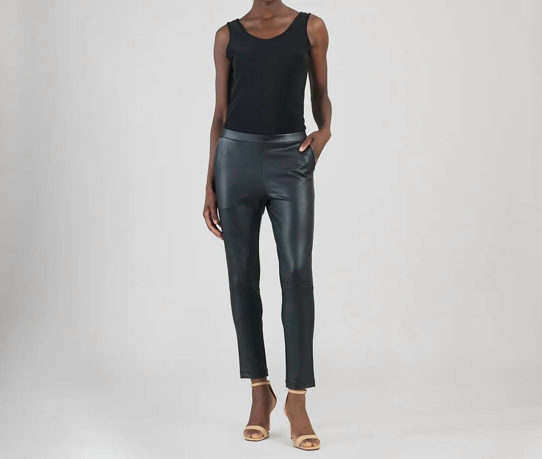 Clara Sun Woo - Liquid Leather Knit Pull On Pants