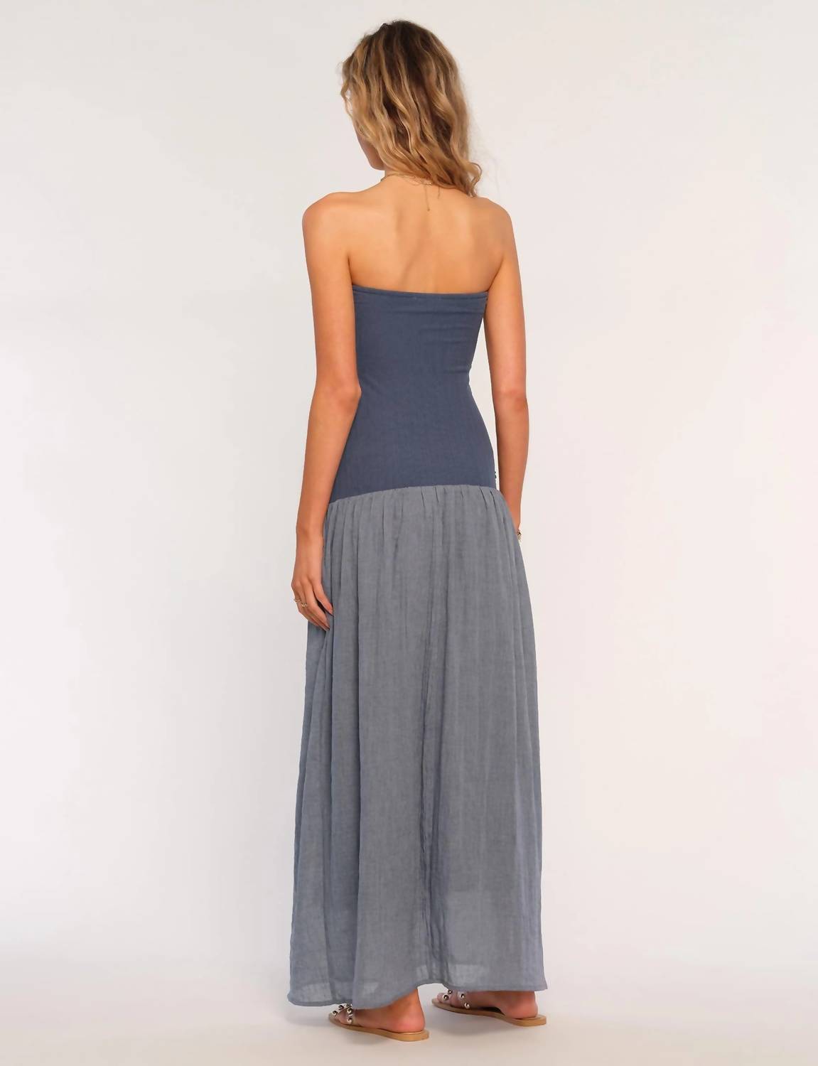 heartloom Venus Strapless Maxi Dress in blue - women's dress - detail view