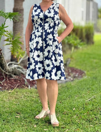 Charlie B - Cotton Voile Printed Front-zip Midi Dress