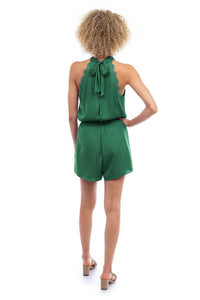 Naked Zebra - Lace Trim Halter Romper