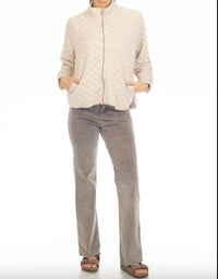 Hello Nite - Quilted Zip Collar Jacket