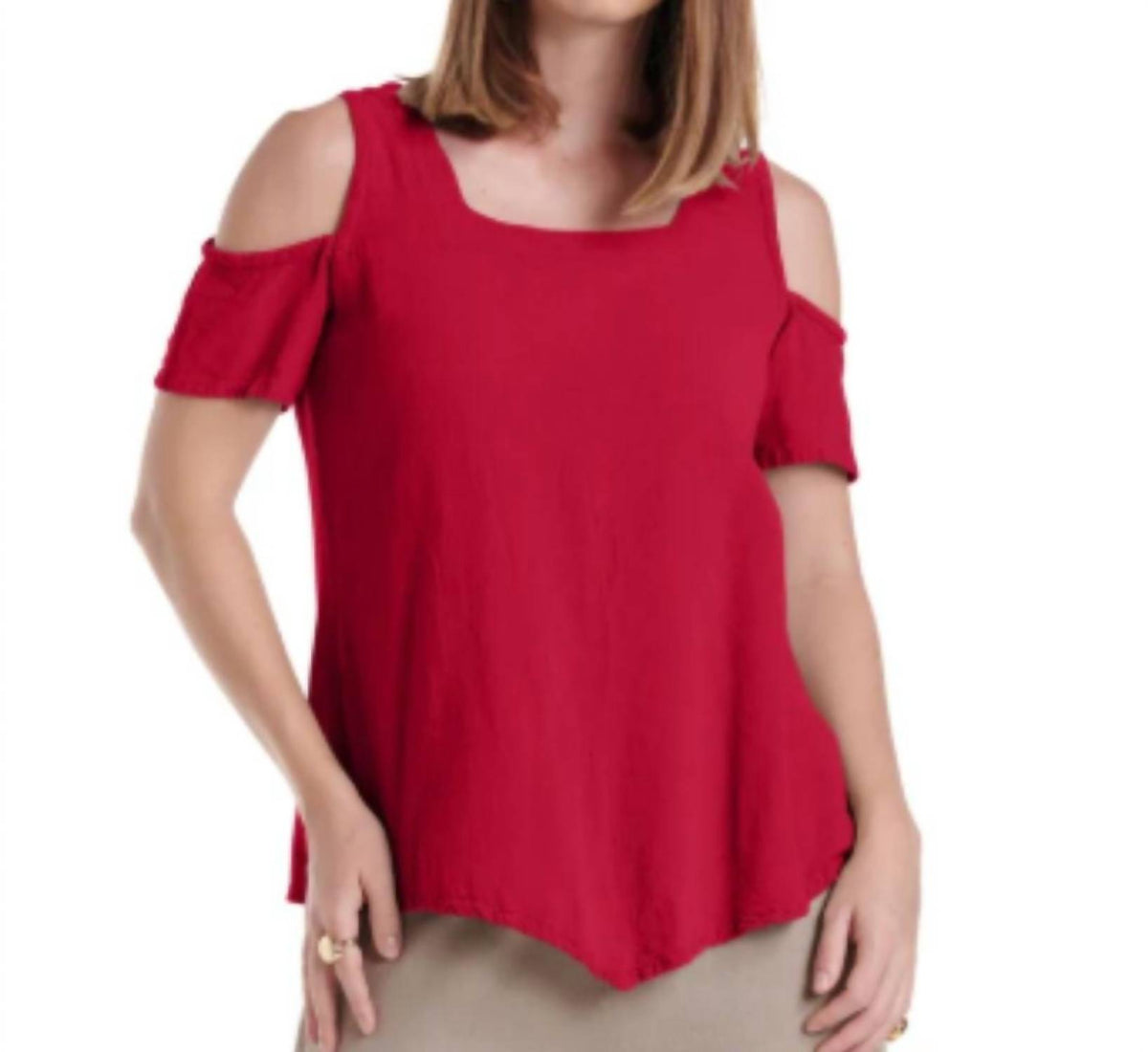 Oh My Gauze! Danna Cotton Top in crimson - women's blouse - detail view