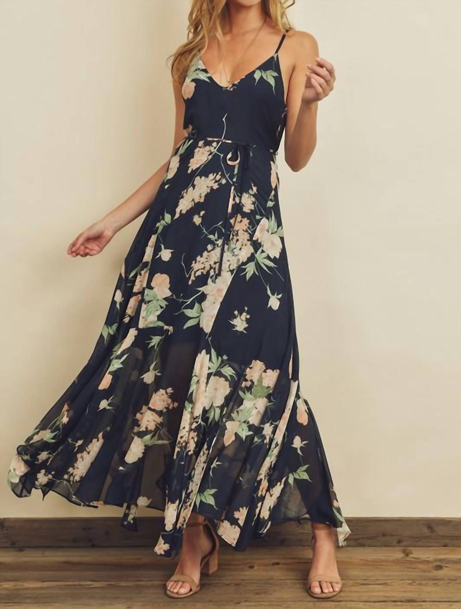 Dress Forum - Key To My Heart Floral Flared Hem Maxi Dress