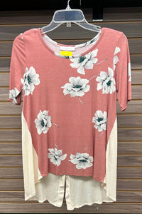Potter'S Pot - Women's Floral Button Back Blouse