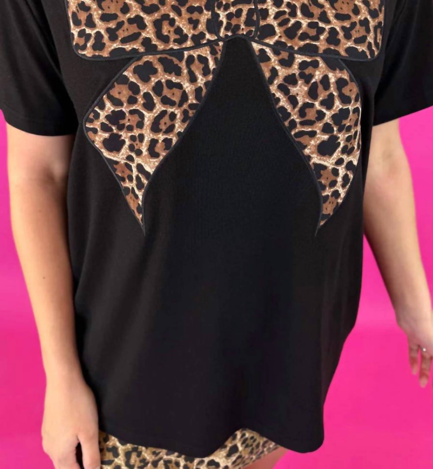 Jess Lea - Leopard Bow Oversized Tee