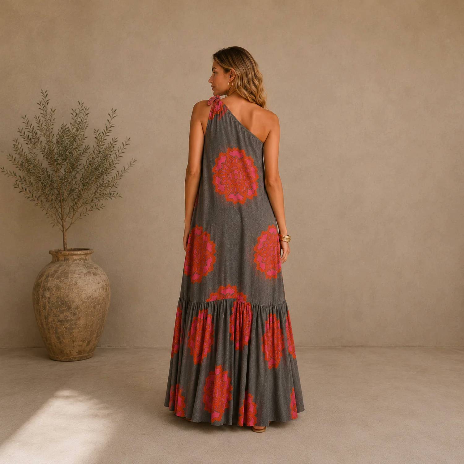Mystery Resort - Elysia One-shoulder Maxi Dress