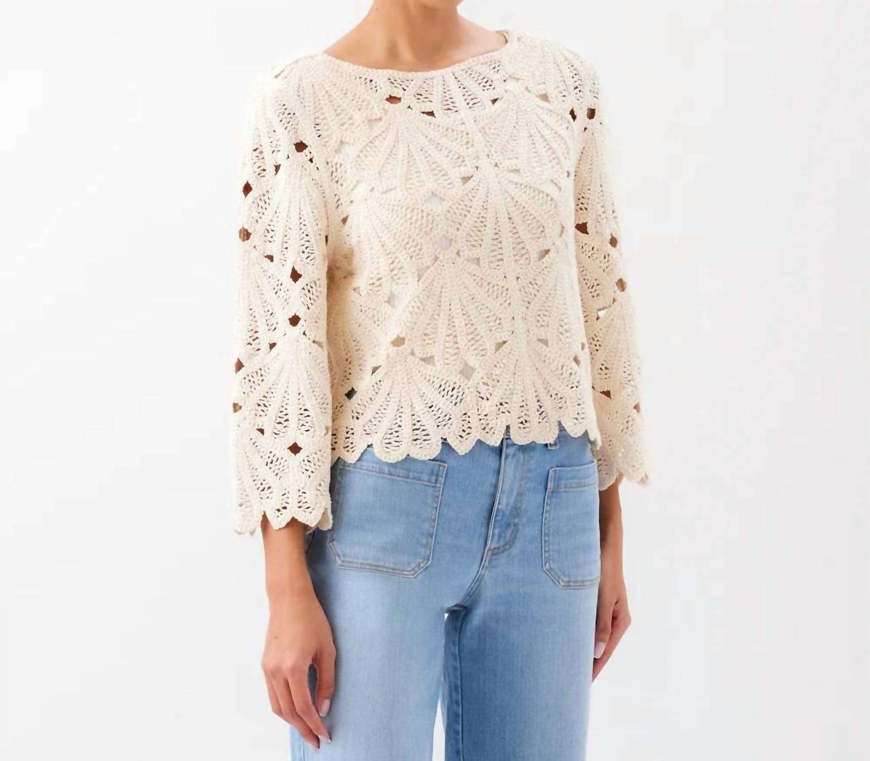 Karen Kane - Flare Sleeve Crochet Top