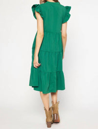 Entro - Ruffled Pocket Tiered Midi Dress