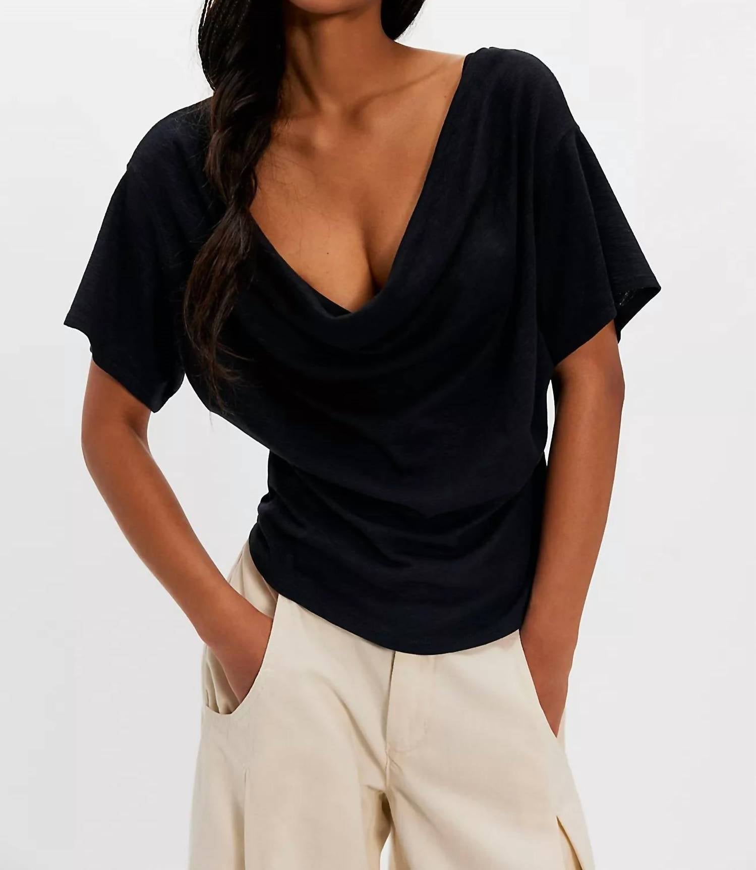 Free People - Waterfall Cowl Neck Top