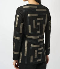 Joseph Ribkoff - Two-tone Crew Neck Jacket