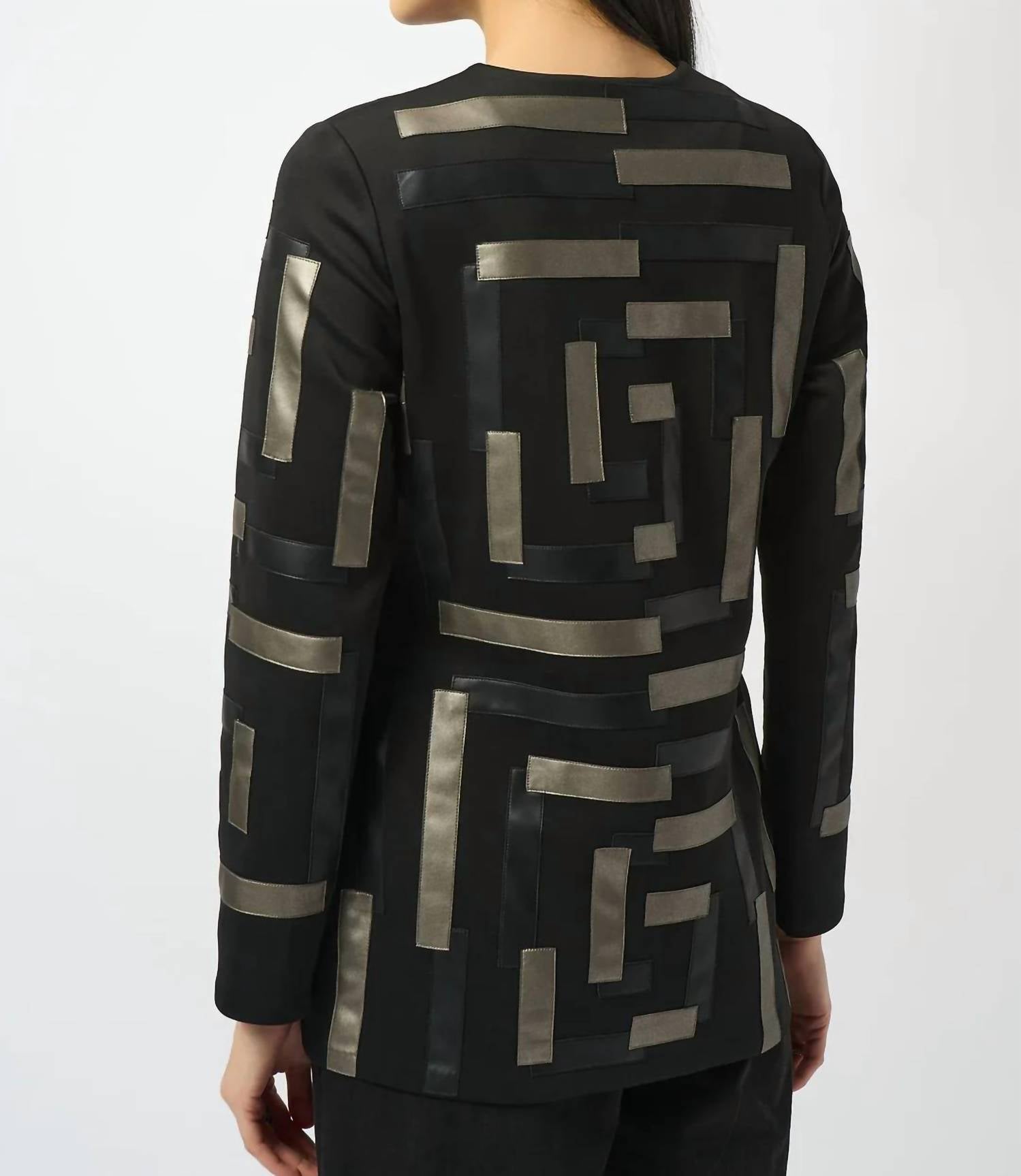 Joseph Ribkoff - Two-tone Crew Neck Jacket