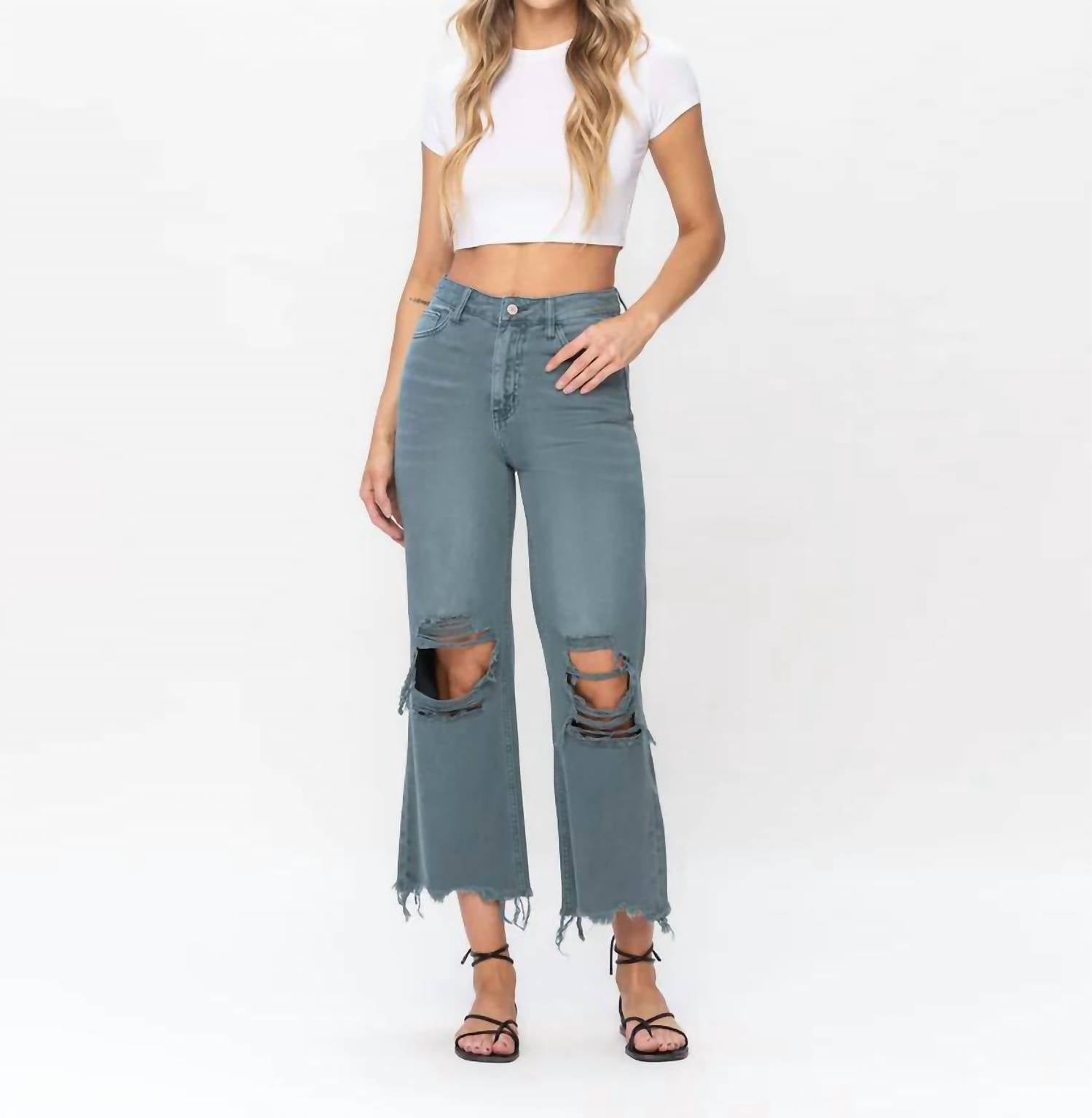 Vervet By Flying Monkey - 90s Vintage Crop Flare Jeans