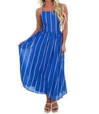 Flying Tomato - Clean Lines Striped Midi Dress