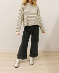 Entro - Nataline Casual Wide Leg Cuffed Pants