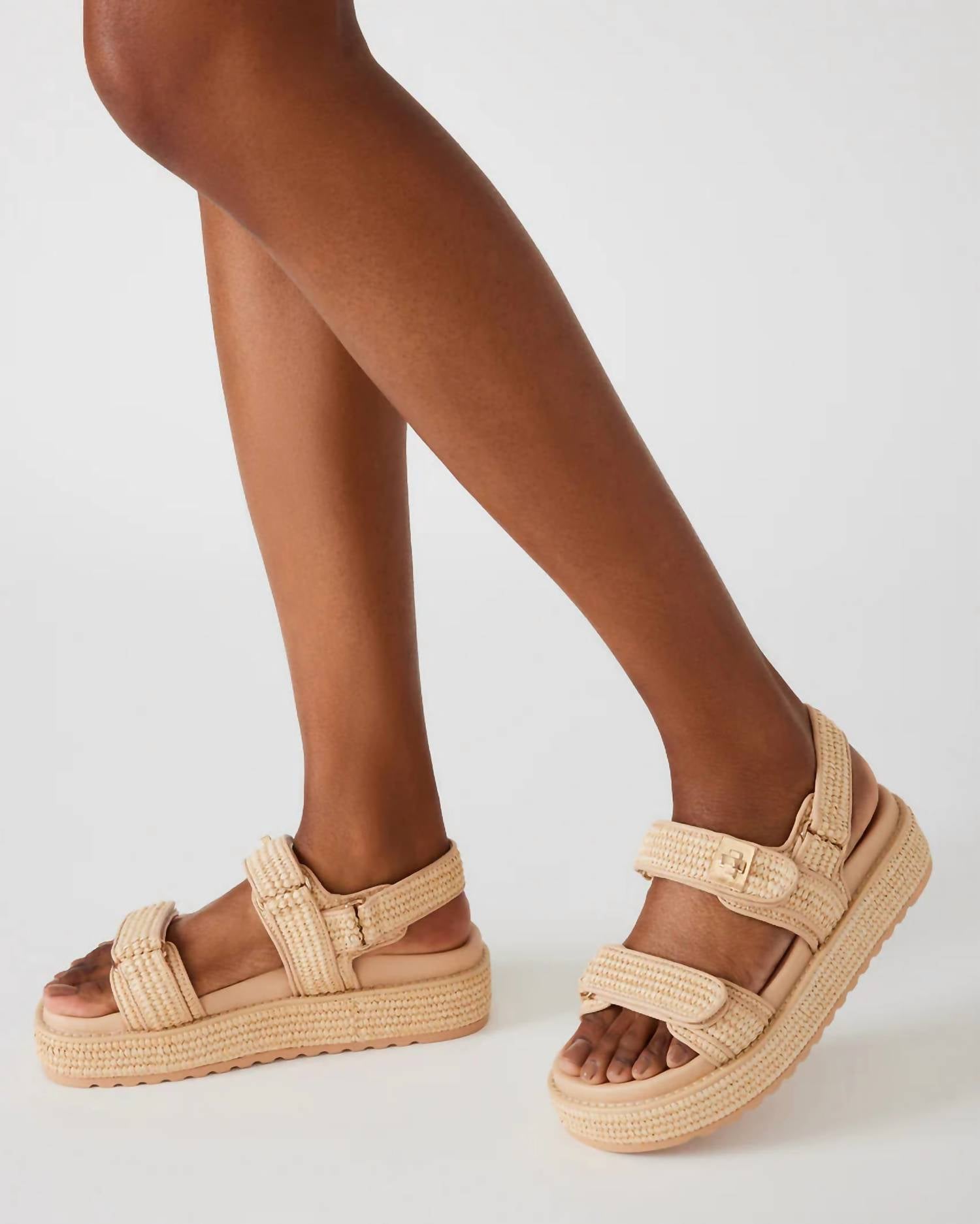 STEVE MADDEN Women's Big Mona Chunky Platform Sandal in natural raffia - women's sandal - view 6