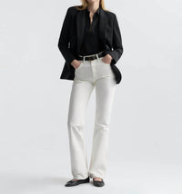 NILI LOTAN Joan Straight-leg Jean in cream - women's jeans - detail view