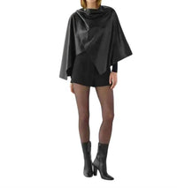 Veronica de Piante Keeva Nappa Leather Cape in black - women's jacket - view 5