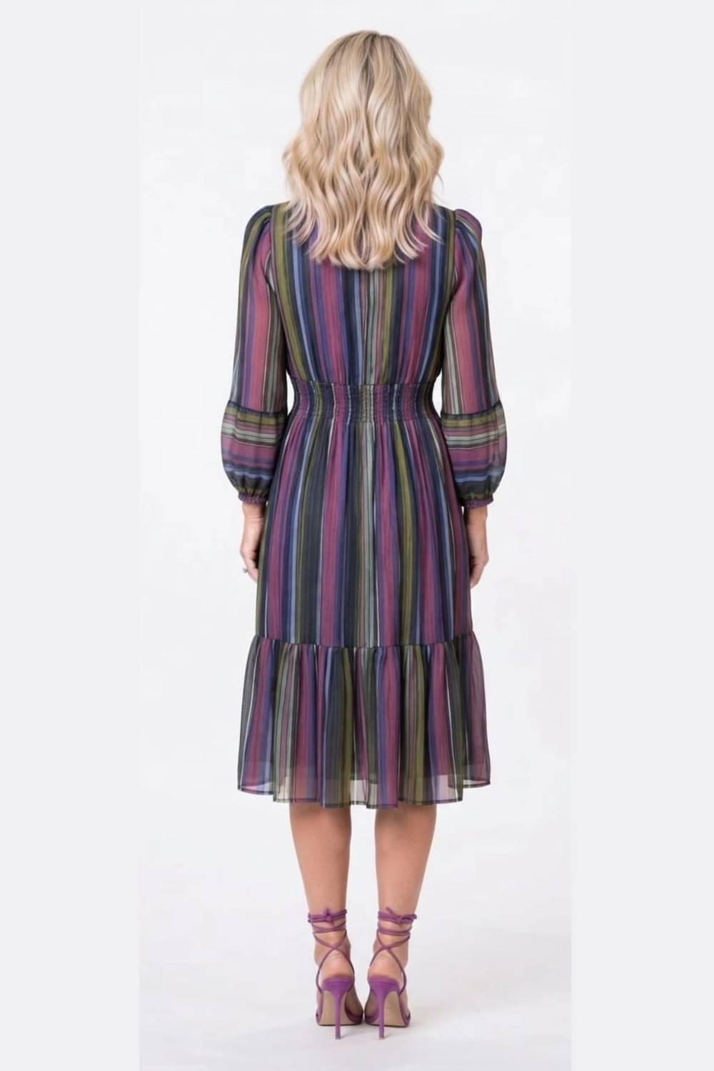 London Times - Stripe Midi Dress
