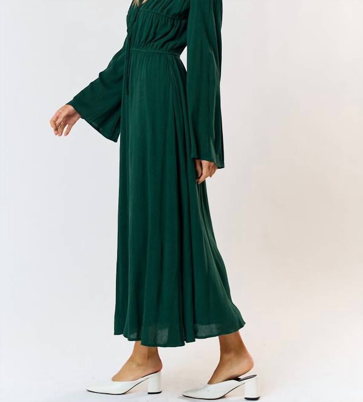 Lalavon - Not Over You Bell Sleeve Maxi Dress