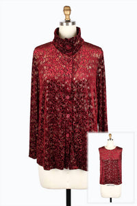 Damee - Leopard Burnout Shirt Twin 2 Piece-set