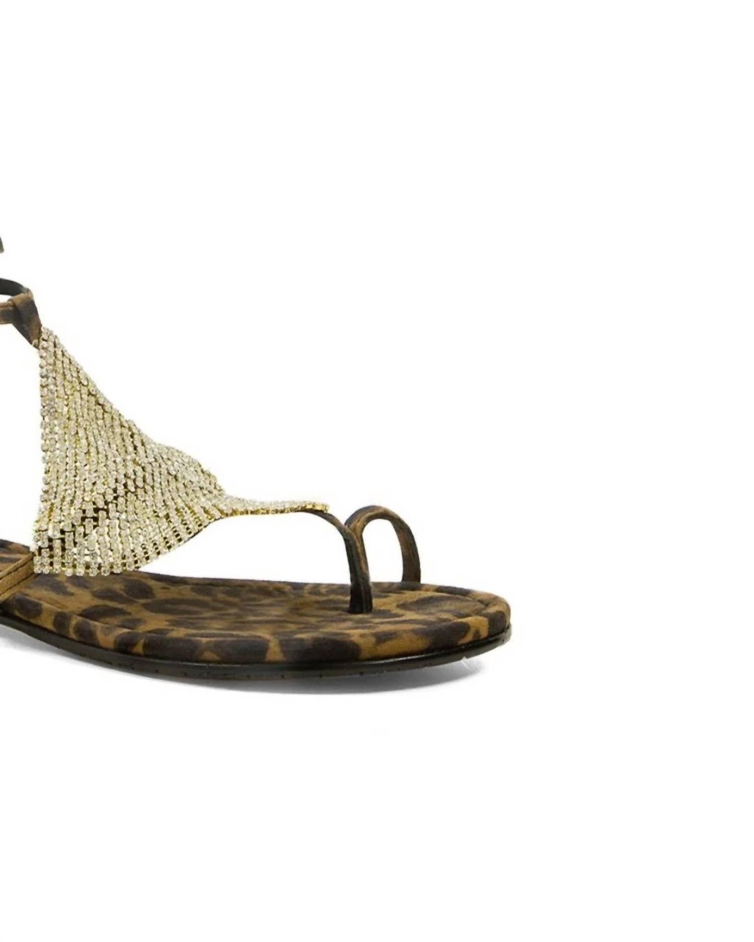 LOLA CRUZ Women's Flat Sandal in cuero - women's sandal - detail view