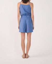dress to Iris Walking Shorts in blue stripe - women's shorts - detail view