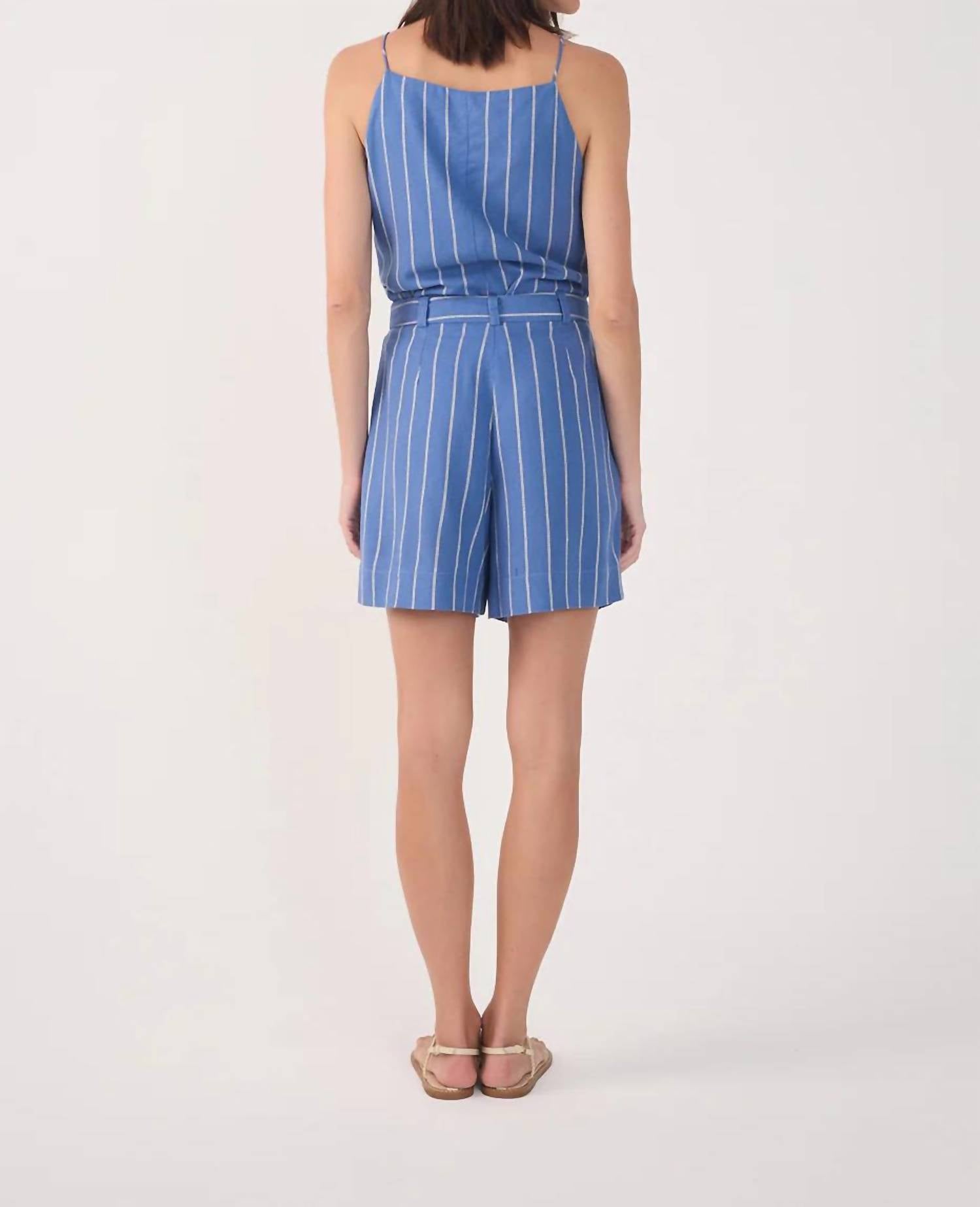 dress to Iris Walking Shorts in blue stripe - women's shorts - detail view