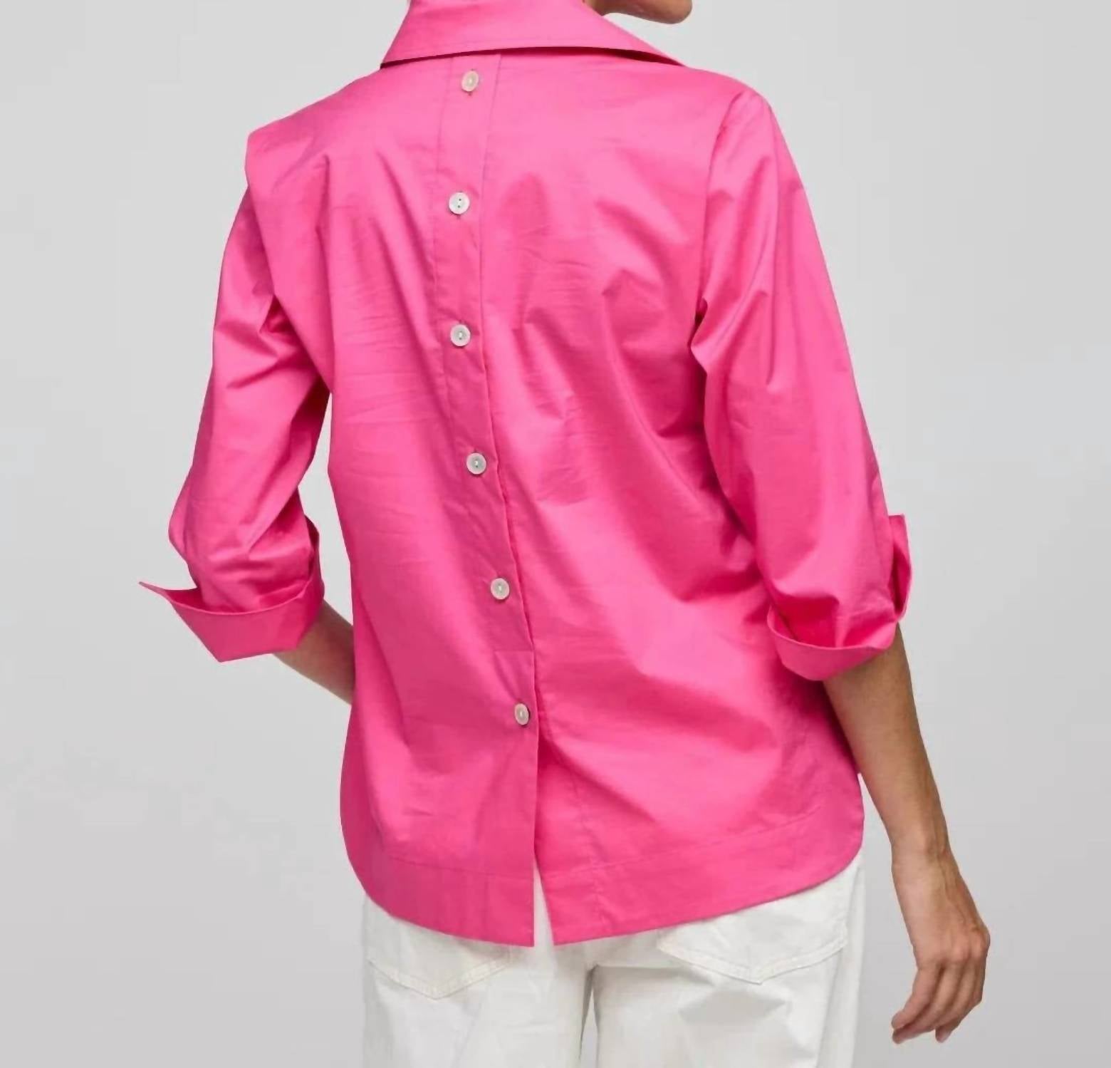 Hinson Wu - Aileen 3/4 Sleeve Button Back Top