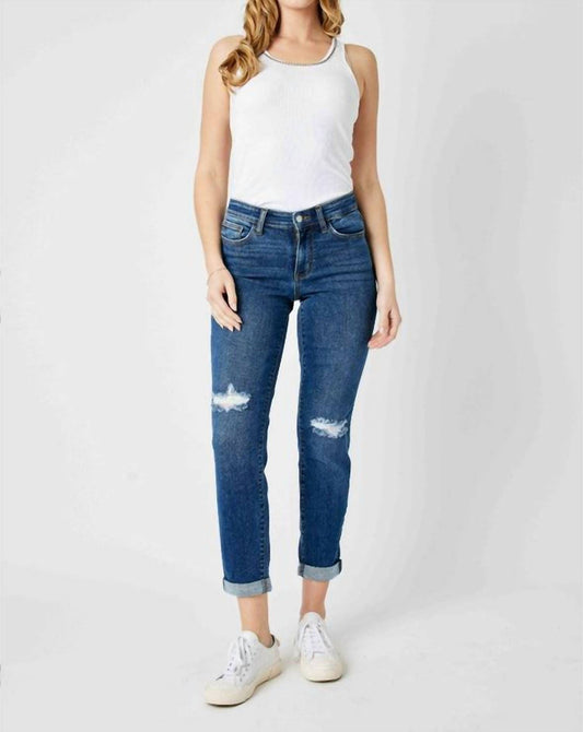 Judy Blue - Mid Rise Destroy Hem Jeans