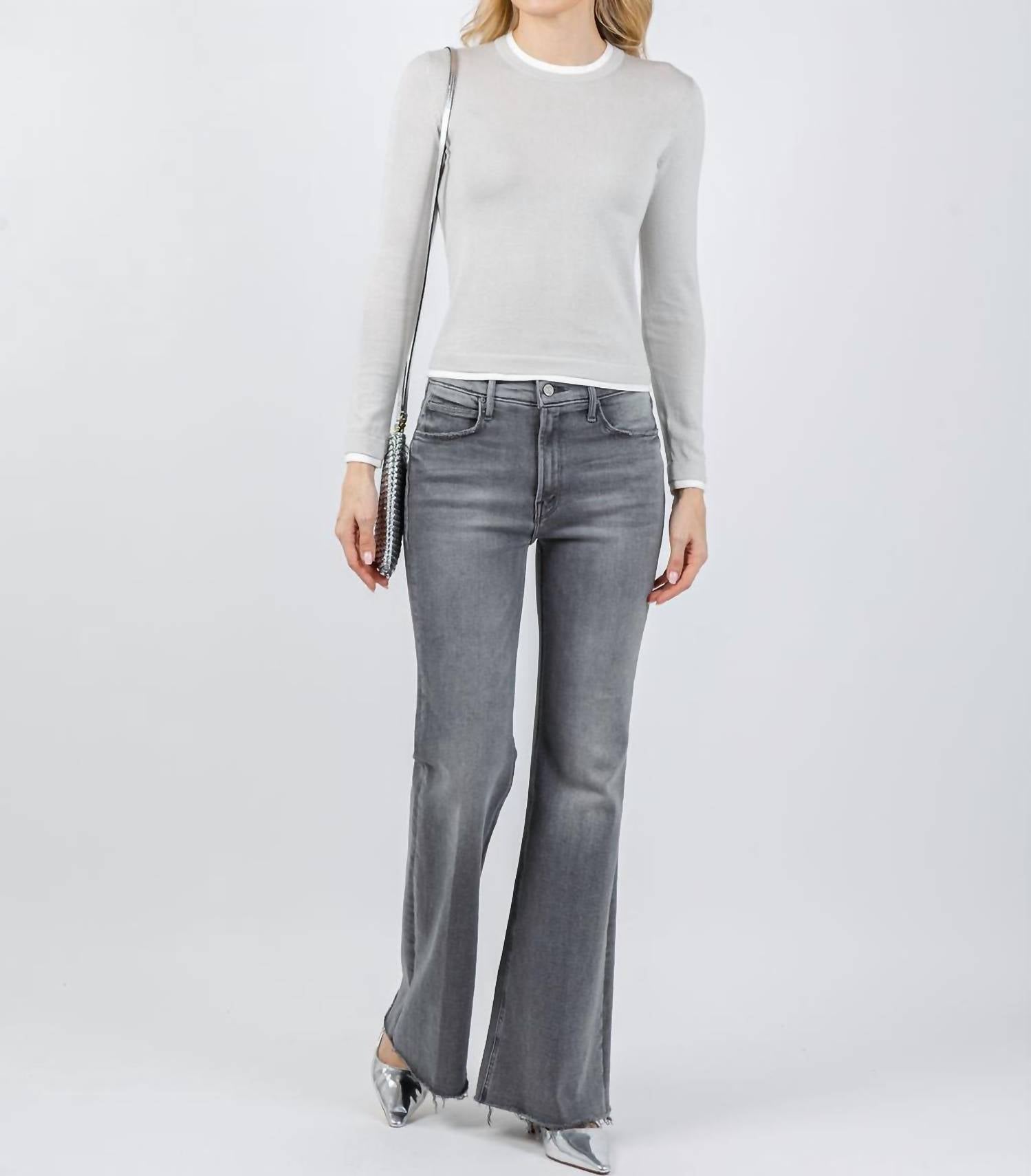 Brodie Cashmere - Double Contrast Trim Crew Sweater