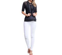 GOLDHAUS Breeze Short-sleeve Hoodie in black - women's top - view 4