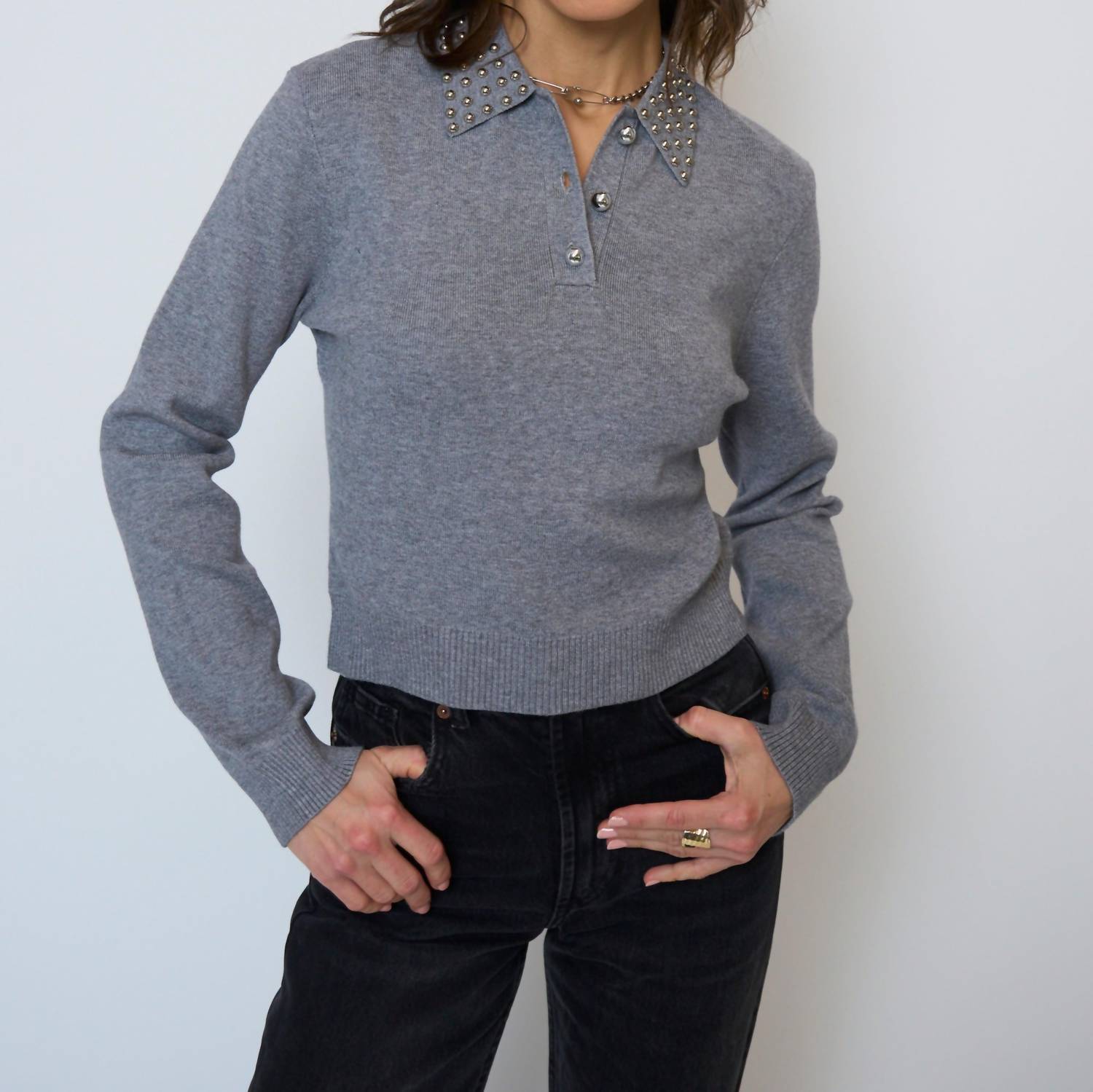 Central Park West - Jay Studded Polo Top